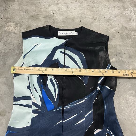 Christian Dior Sleeveless Dress Size F 34/US 2 Hook Eye Loop Closure Multicolor - Picture 5 of 8